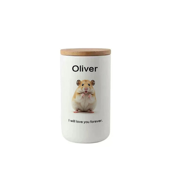 Ceramic Pet Urn with Custom Photo & Name