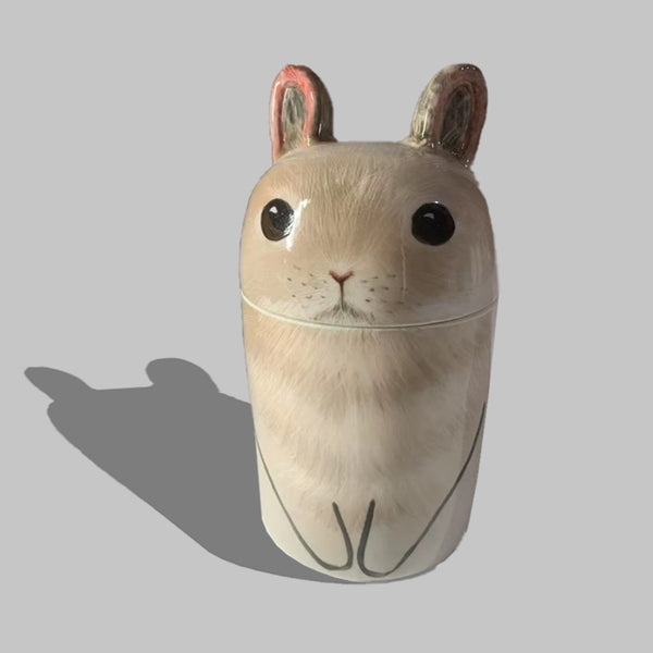 Rabbit Ashes Urn-Personalized Rabbit Portrait Urn in Ceramic